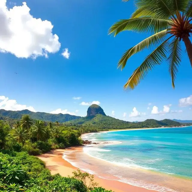 Best time to visit Sri Lanka - tropical beach and green mountains